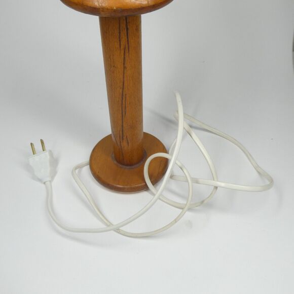 Wooden Spool Lamp Vintage Repurposed Bobbin Primitive 11" Tall - Picture 8 of 10